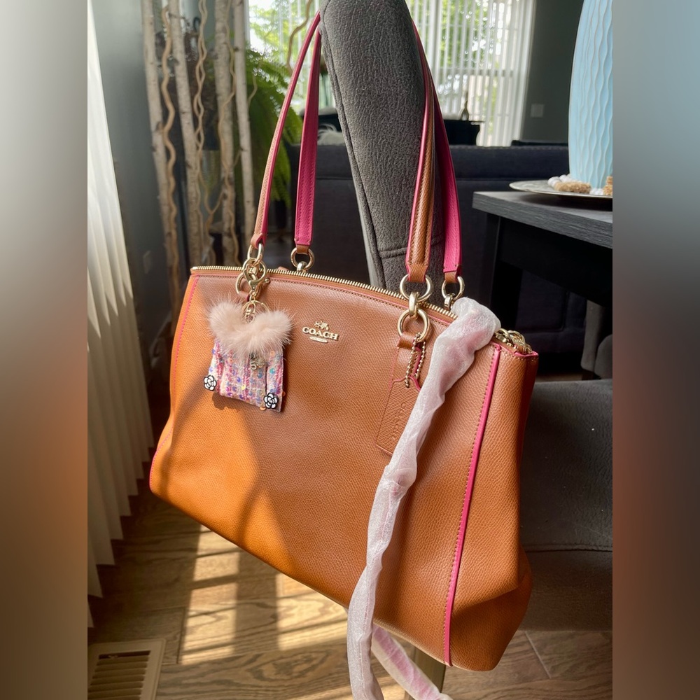 Coach Saddle Brown and Pink Women's CarryAll Bag